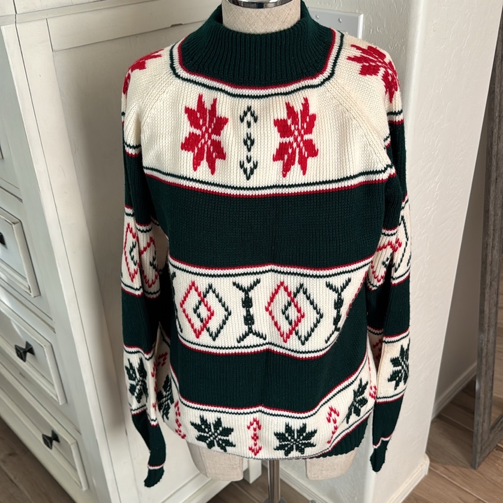 Vintage JCPenney L Nordic snowflake print sweater